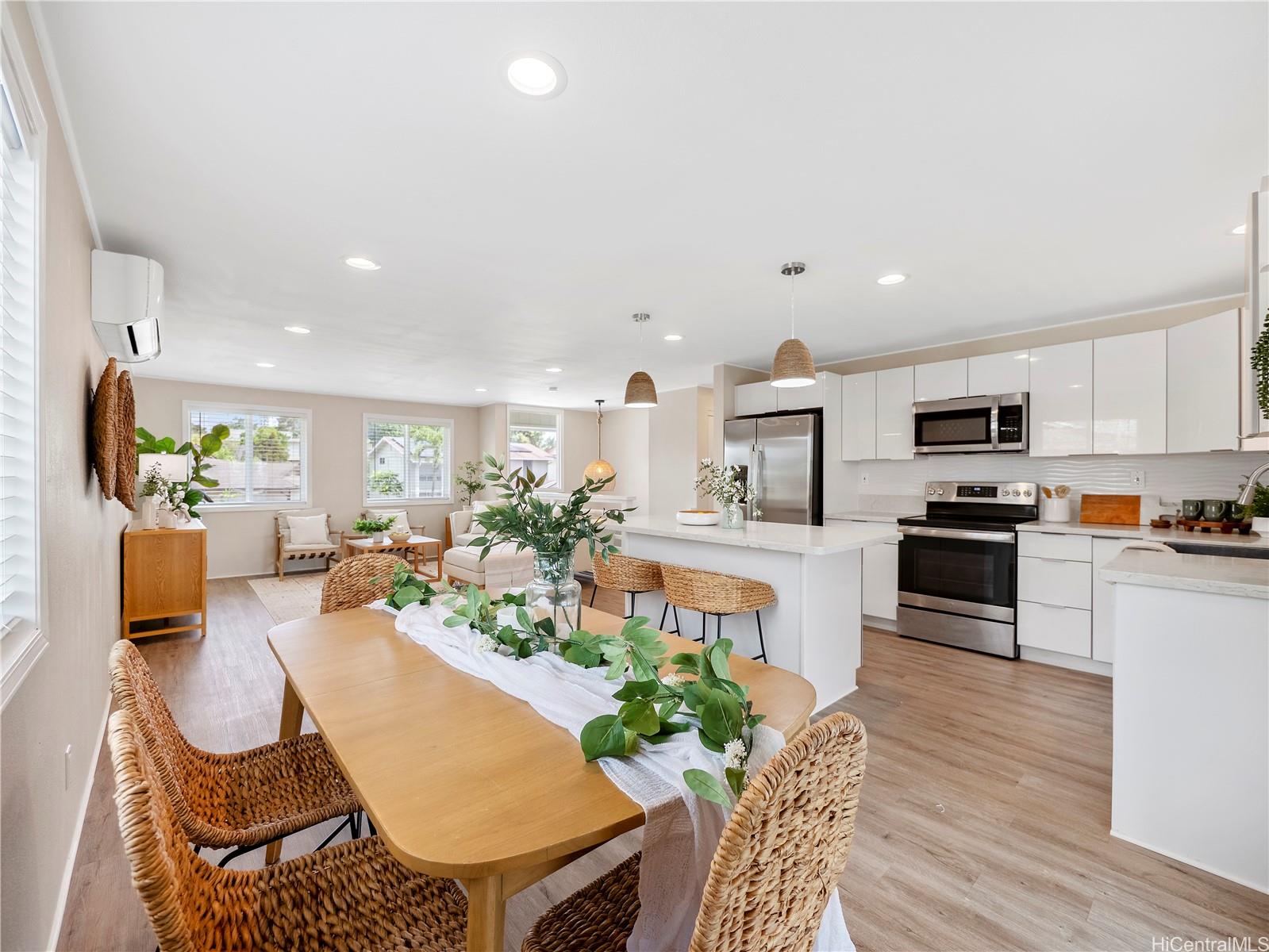 Dining area open to the kitchen